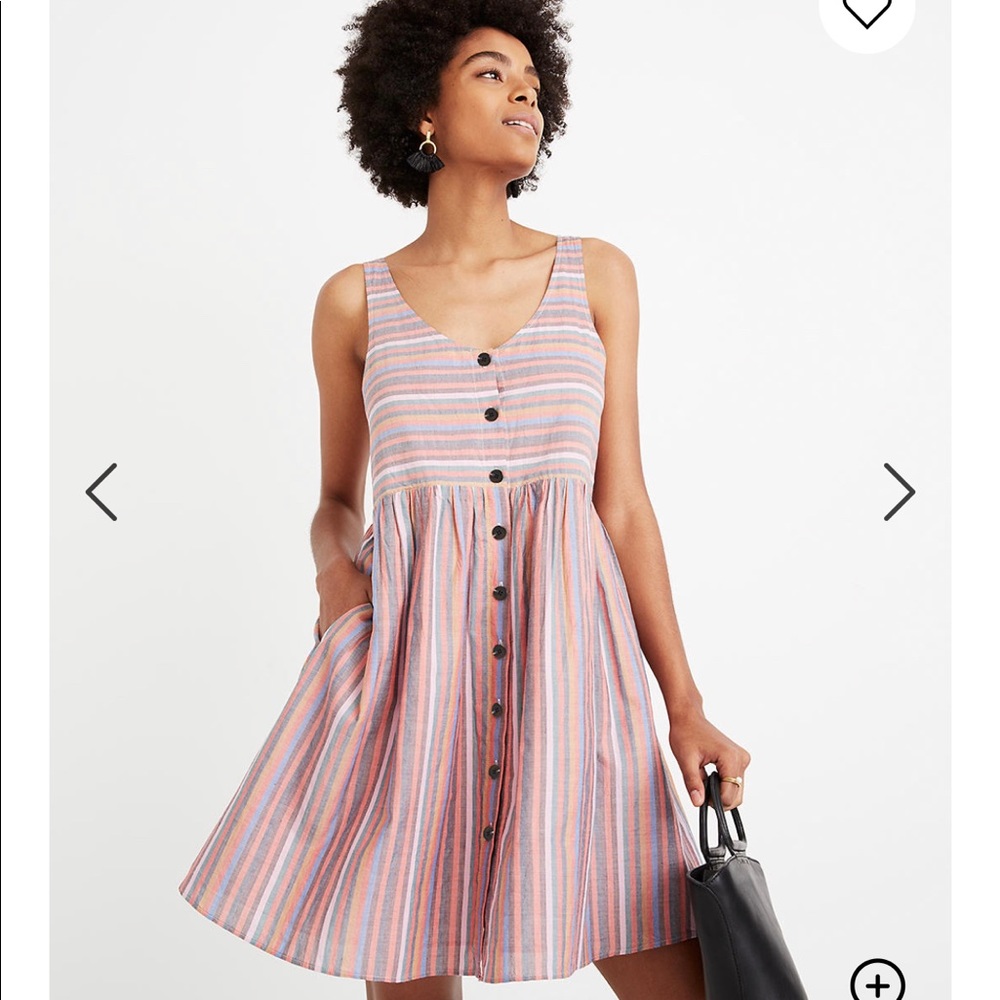 Madewell Scoopnwck dress in rainbow stripe